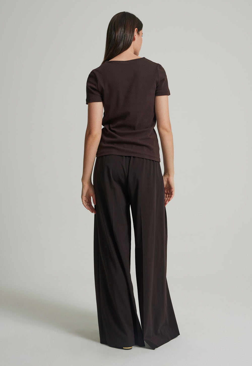 Jac+Jack Mater Ribbed Cotton Tee - Chocolate Pepper